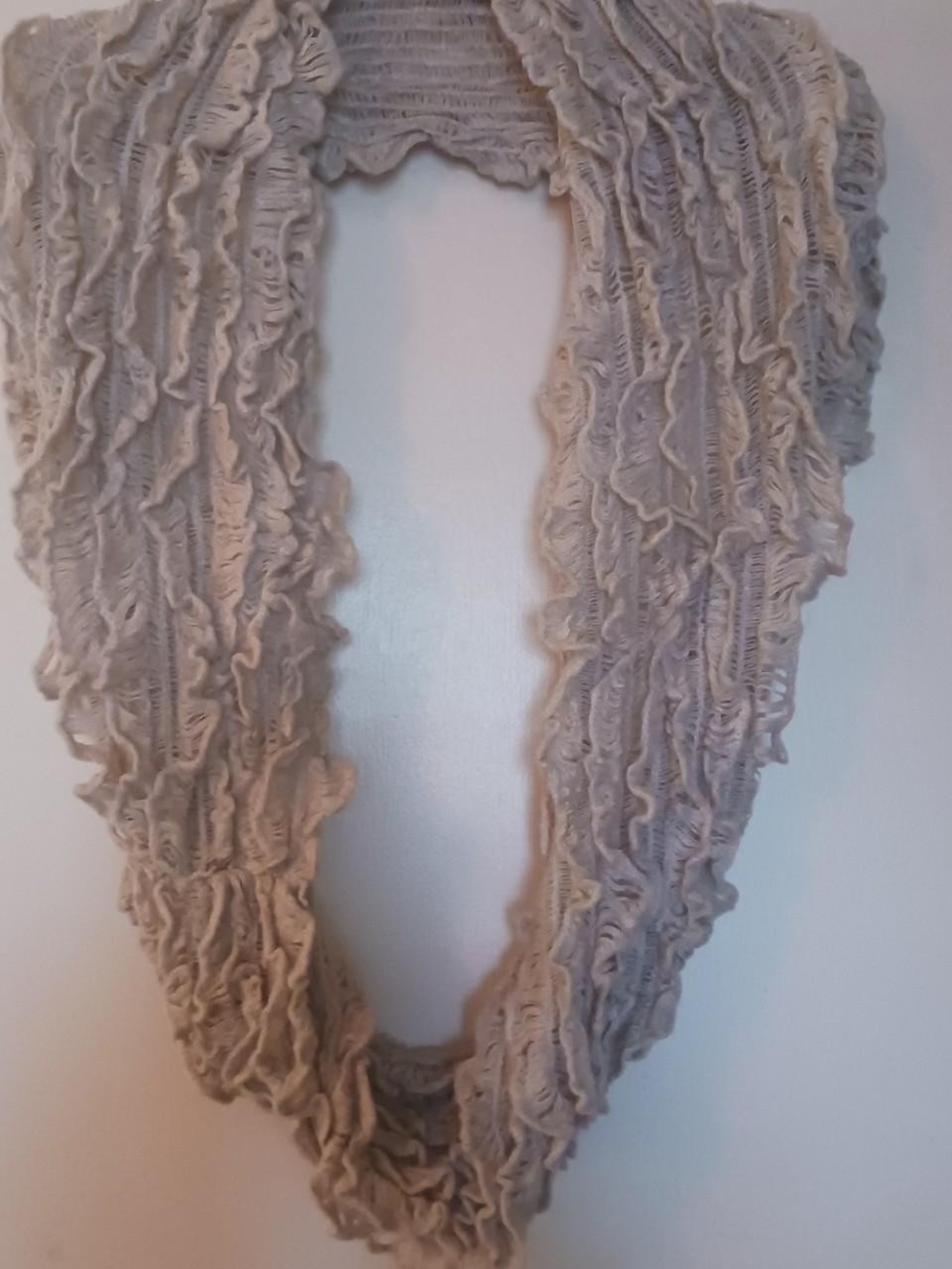 Women's Charming Charlie Ruffled Infinity Scarf - Light Tan